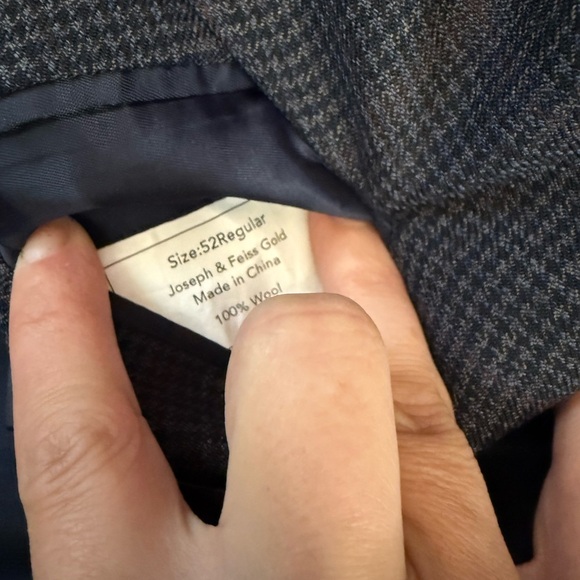 Joseph & Feiss Gold 100% Wool Plaid Sport Coat Blazer 52 Regular | Classic - Picture 2 of 5